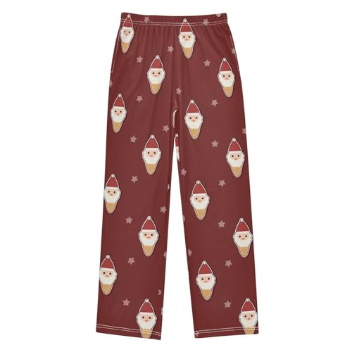 Boys' Pants Christmas Santa Claus Ice Cream Long Bottoms Jogger Pants Elastic Waist Trousers with Pockets S-XL