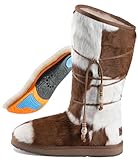 100% Australian Sheepskin-Lined Fur Boots: Arch Support Plantar Fasciitis Relief &...