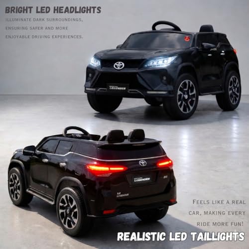 Image of 12V Fortuner Legender Kids Ride On M-7588 Car | 6V Dual Motor | Remote Control | LED Lights | Music & Bluetooth (Black)