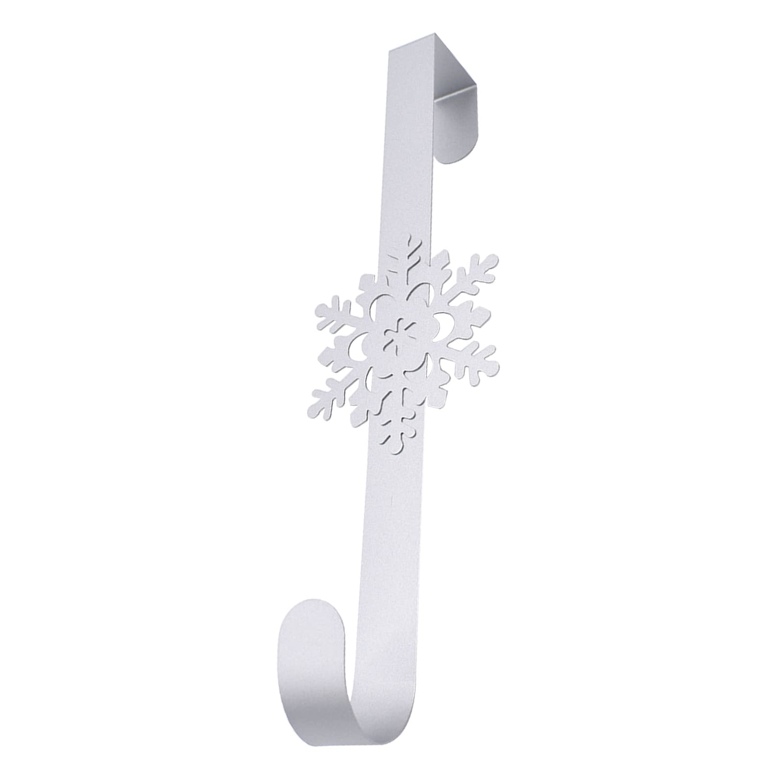 Trixes White Christmas Snowflake Wreath Hanger - Front Door Hook For Xmas And Winter Decoration - Christmas Wreath For Home, Office, Or Xmas Party Front Door - Christmas Outdoor Decoration