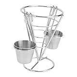 OUNONA Soporte de Patatas Fritas Inoxidable con Diseño Cono Utensilio de Cocina para Snacks Restaurantes y Reuniones para Patatas Fritas Aros de Cebolla