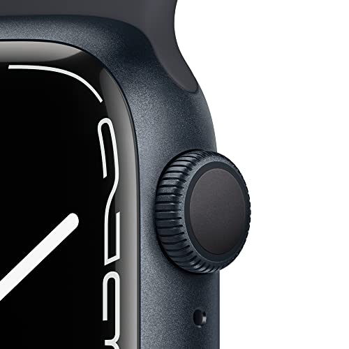 Image of Apple Watch Series 7 [GPS 41mm] Smart Watch w /Midnight Aluminum Case with Midnight Sport Band. Fitness Tracker, Blood Oxygen & ECG Apps, Always-On Retina Display, Water Resistant