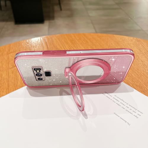 Image of for Samsung Galaxy Note 9 Case, with Lanyard Strap Makeup Mirror Case Magnetic Holder Stand Girls Soft TPU Bumper Protection Cover for Galaxy Note 9 Case (2018) - Rose Gold