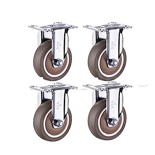 Roues verrouillables en caoutchouc 2" de haute durabilité avec platine pivotante solide