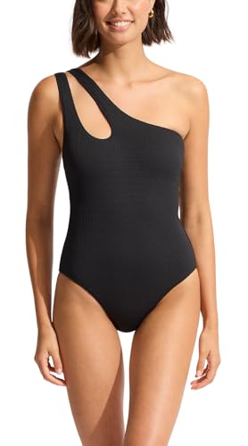 Maillot de bain une pièce asymétrique Seafolly en tissu drapé premium