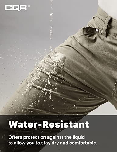 Cqr Men's Cool Dry Tactical Pants, Water Resistant Outdoor Pants, Lightweight Stretch Cargo/Straight Work Hiking Pants, Sedona Pants Tan, 32W X 30L #TOP6