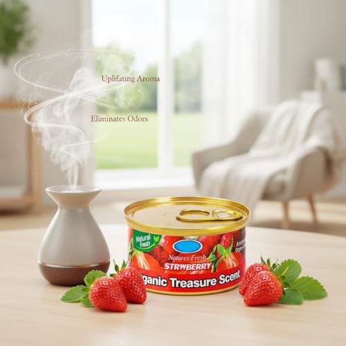 Image of Car Air Freshener Can 45gm.| Long-Lasting Solid Gel Fragrance for Car, Office & Home | Compact Cupholder Fit | Odor Eliminator & Refreshing Aroma for Fresh Drive Experience (Strawberry)