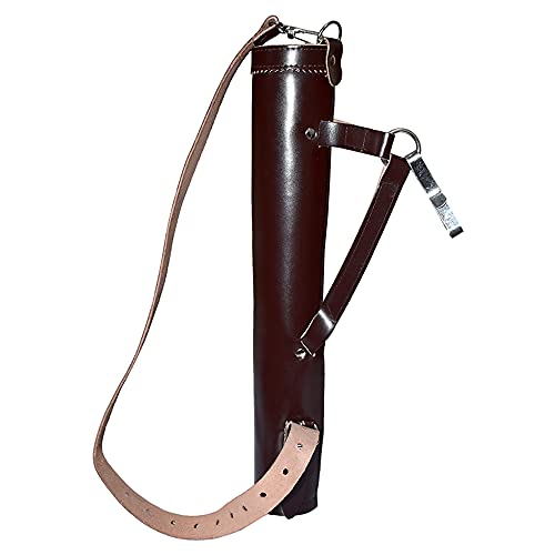 Ardour Crafts Back Arrow Quiver Genuine Leather Traditional Handmade Quiver for Arrows, Hunting Accessories, Archery Bow Quiver for Recurve Bow, Hunting Bow Quiver, Archery Accessories (Dark Brown)