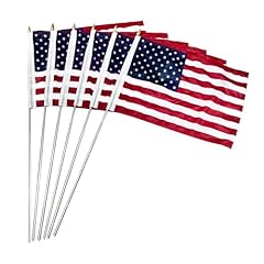 6 Pack USA Stick Flags 16x24 Inch