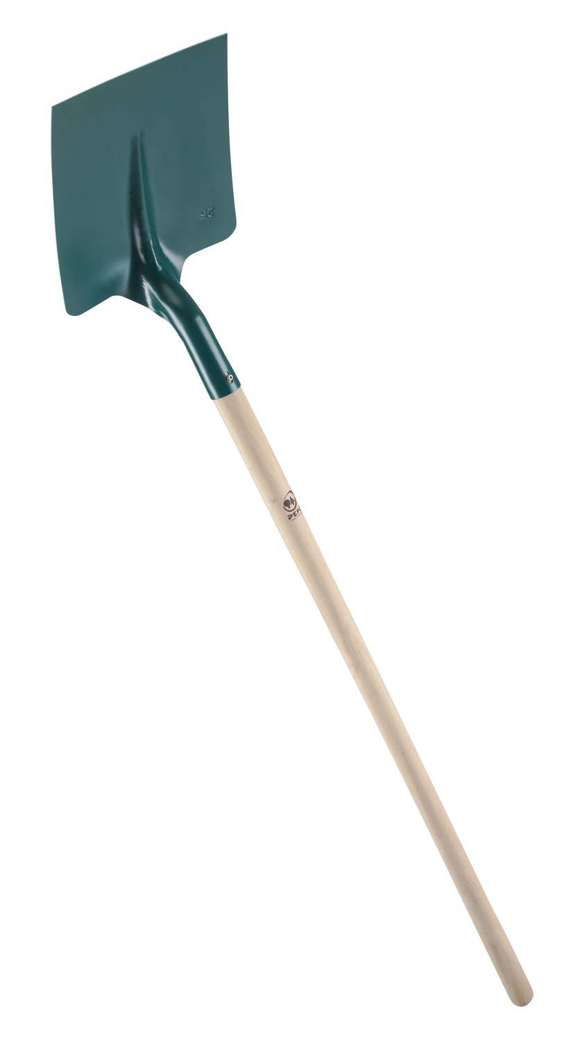 Leborgne, Pelle carrée tôle 25 cm manche bois TP certifié PEFC 100% 110 cm, Bord d’attaque droit, Largeur de la pelle adaptée à la taille des tranchées, Pour manipuler la terre, le gravier, le sable
