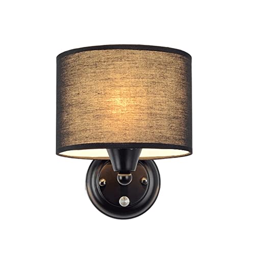 Applique murale E27 intensité réglable liseuse ronde tissu chambre