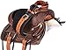 FEED N CARE Western Leather Horse Saddle Comfy Horse Seat Ranch Roping Saddle Tree Trail Racing Hand Tooled Comfort Barrel Tack Size 10 to 18 Inch Seat (Dark-Antique, 16.5