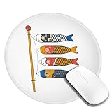 マウスパッド 和風 鯉のぼり ゲーミングマウスパッド 丸型 人気 おしゃれ 滑り止め 薄型 多機能 男女兼用 贈り物