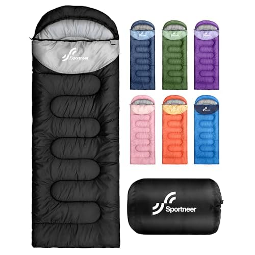 Sportneer Sleeping Bag Camping Sleep Bags: Sleeping Bags for Adults & Kids Sleeping Bag 3-4 Season Warm Lightweight Compact Sleep Bag for Adult Girls Boys