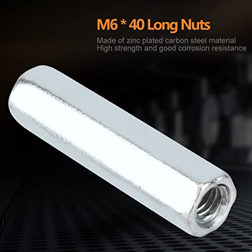 M6 * 40 Encanta o Impasse da Porca, 5 Pces Zinco Chapeou a Porca da Luva do Aço Carbono Fixadores Ro