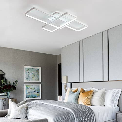 Lámpara LED de techo regulable blanca de 80cm con mando a distancia para comedor 4