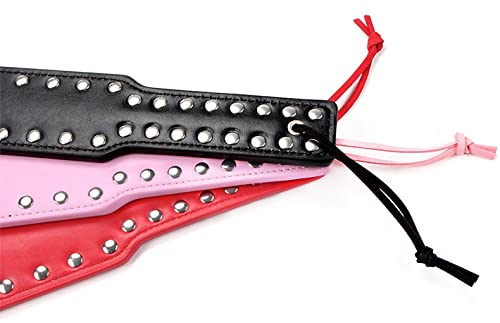 Akstore Adult Sex Toy Black Rivet Leather Hand Paddle Kinky (Black+Red) #TOP3