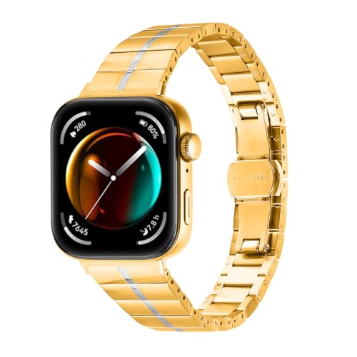 Watchband Compatible With Huawei Watch Fit 3 WatchBand, Stainless Steel Smart Wristband Metal Band Replacement Strap For Huawei Watch Fit 3