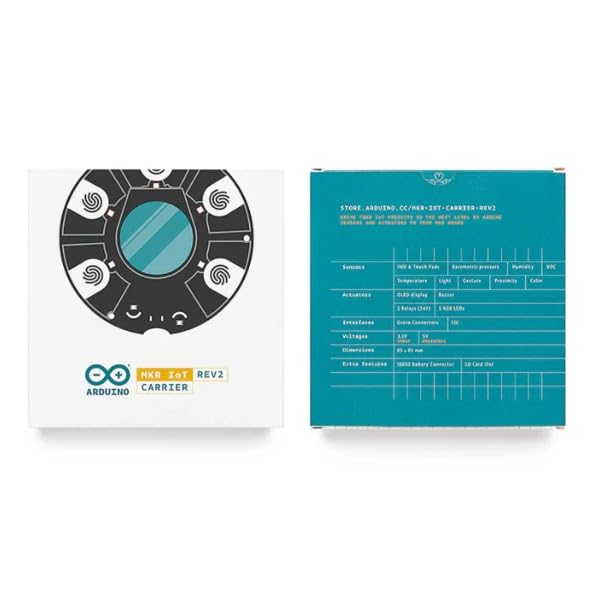 Image of Arduino MKR IoT Carrier Rev2 ABX00073 | BME688 Environmental Sensor, LSM6DSOX IMU, APDS-9960 Light Sensor | OLED Display | Dual 24V Relays | Arduino IoT Cloud Compatible
