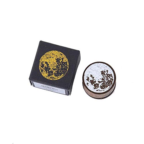 magi gift Tampon en bois - Motif phases de la lune - Pour scrapbooking, décoration - 2,5 x 2,5 cm - Pleine lune Cover