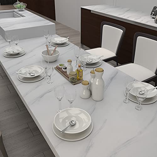 Creamy White Granite Wallpaper Peel Stick Shiny Thick Marble Contact Paper For Countertop 16X354Inch Waterproof Oil Proof Self Adhesive Furniture Stickers Kitchen Counter Shelf Liner Vinyl Decorative #TOP1