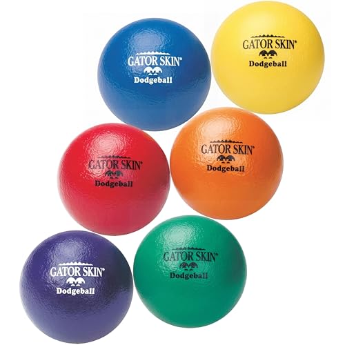 S&S Worldwide Gator Skin Foam Dodgeballs - Easy Grip Starter Balls Low Density Foam for No Sting Durable Coating Tear and Puncture Resistant 6 inch Small Size for Kids Multicolor 6 Pack