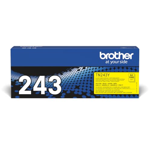 Brother TN243Y - Cartucho de tóner amarillo original, para las impresoras HLL3210CW, HLL3230CW, HLL3270CW, DCPL3510CW, DCPL3550CW, MFCL3710CW, MFCL3750CW, MFCL3770CDW