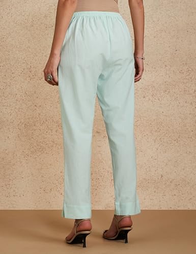 Image of Amazon Brand - Myx Women Cotton Rich Slim Pants (Available in Plus Sizes)