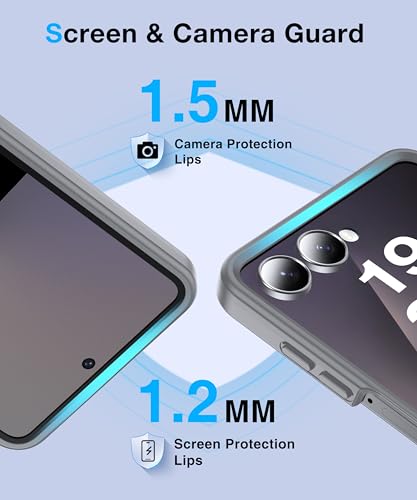 Image of Magnetic for Samsung Galaxy Z Flip 7 Case [Compatible with MagSafe][Anti-Fingerprint][Military Grade Drop Proof] Translucent Hard Back&Soft Silicone Bumper for Flip 7 Phone Case,Light Grey