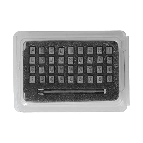 Juego de herramientas para perforar letras del alfabeto, kit de estampado de metal de perforación rápida y afilada, bricolaje para el hogar, 37 piezas