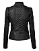 Lock and Love LL WJC746 Womens Vegan Leather Motorcycle Jacket XXL BLACK