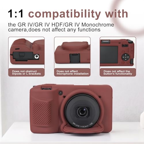 Funda de silicona para cámara Ricoh GR IV, marrón miniatura 3