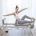 WENMEE Foldable Pilates Reformer - Home Gym Equipment with Adjustable Resistance, Padded Springboard for Yoga, Strength Training