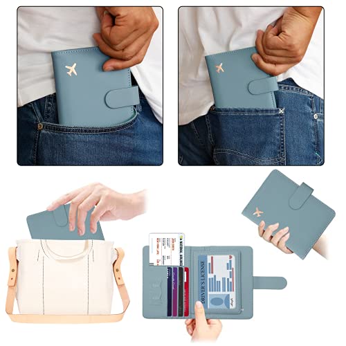 Image of Melsbrinna Rfid Passport Holder for Travel women /Men, Cute Passport Wallet Rfid Blocking Card Slots, Rfid Passport Cover /CaseTravel Wallet, Passport Book Holder (2, Blue1Blue2)