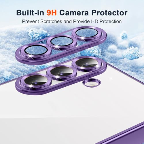 Image of VONZEE Clear Logo Electroplating Transparent Case for Samsung A57 5G, Magnetic Plating Electroplate TPU Cover, Individual Camera Protection for Each Lens - Deep Purple