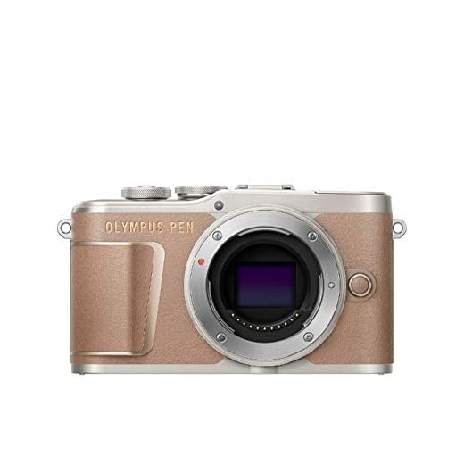 Olympus PEN E-PL10 Micro Four Thirds systemkamera, 16 megapixlar, bildstabilisering i höljet, svängbar skärm, 4K-video, Wi-Fi, 16 Art filter, Touch AF-utlösare, 9 utökad fotomodi, brun