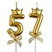 57th 75th Birthday Candles, Gold 75 57 Year Old Cake Topper Number Birthday Candles, Birthday Party Decorations Gifts for Women Men