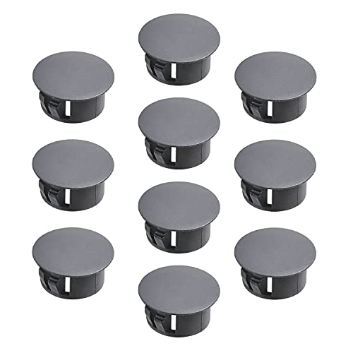 Image of Heyiarbeit 30pcs Hole Plugs 5 /8 inch / 16mm Nylon Plastic Round Snap in Type Locking Hole Tube Furniture Fencing Post Pipe Insert End Caps Black Tone