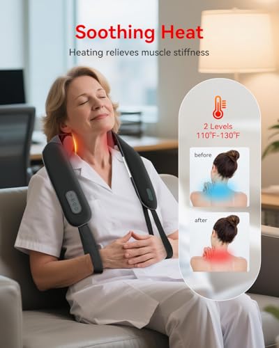 Image of Snailax Cordless Neck Shoulder Massager with Soothing Heat, 2026 Upgraded 4D Deep Tissue Kneading, Shiatsu Massager Pillow for Neck, Traps, Back, Wearable Hand-Free Straps, Gifts for Men Women Mom Dad