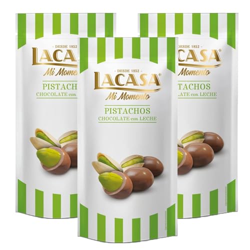 Lacasa Lote de 3x Bolsitas Mi Momento Pistacho con Chocolate con leche 50G