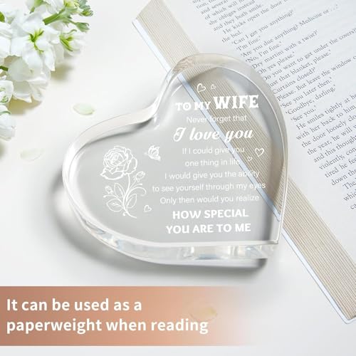 Image of Gifzy Valentines Day Gift for Wife, Romantic Wife Anniversary Birthday Gift Ideas, 5x5x0.5 Inch Butterfly Acrylic Plaque Decor, Mothers Day Valentines Christmas Wedding Present for Wife