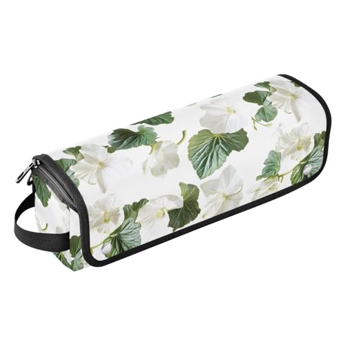 Bolsa de Viaje para Herramientas de Cabello White Begonia con Alfombrilla para Plancha y Gran Capacidad Organizadora