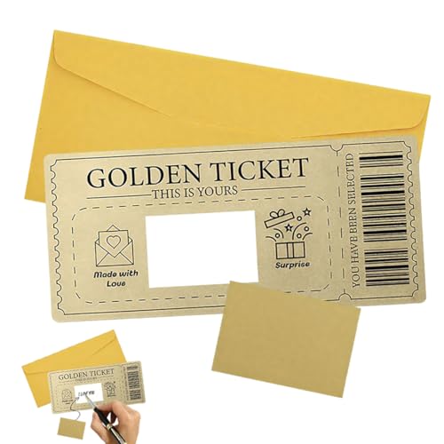 DWFEYOI 1 Biglietti D'oro Voucher, Buoni Regalo da Riempire con