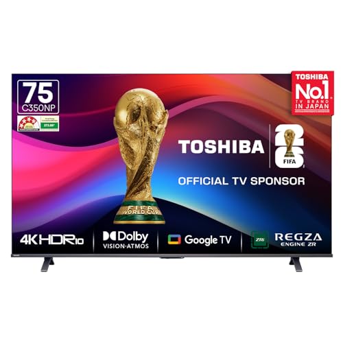 Image of Toshiba 189 cm (75 inches) C350NP Series 4K Ultra HD Smart LED Google TV 75C350NP (Black)