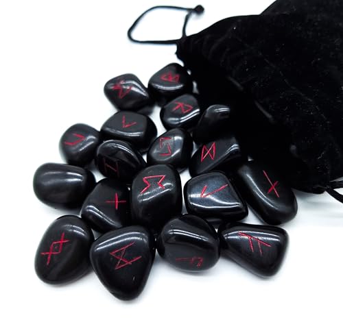 Juego de runas de piedras preciosas Elder Futhark 25 piedras