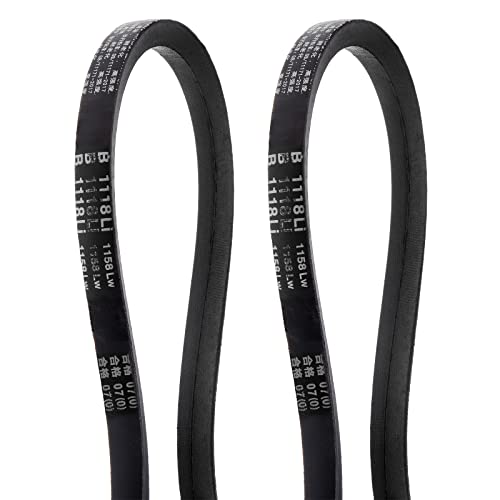 HARFINGTON 2pcs B-1118 V-Belts, 1118mm(44") Li, 17mm W, Rubber Drive Belt