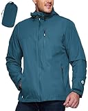 Outdoor Ventures Men's Packable Rain Jacket Waterproof Lightweight Raincoat with Hood Windproof Cycling Jackets