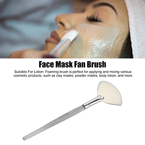 Foaming brush, Fan shaped design, Soft facial fan brush for Makeup Flat Facial Brush Large,Gentle Face Fan Brush Transparent Handle Cosmetic Flat Facial Brush for Beauty Salon