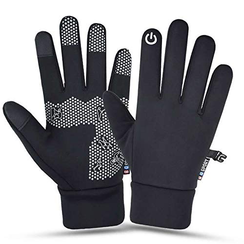 Ruidigrace Waterproof Gloves Women,Winter Gloves Fingers Touch Screen,Warm Liner Cycling Winter Work Gloves for Women/Men (Black)