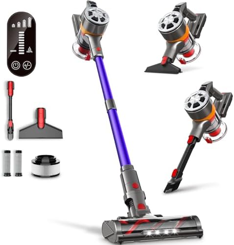 Aspirateur Sans Fil Aspirateur Balai Sans Fil 450W - 40KPA Puissance - 50 Min Autonomie - Pour Poils D'Animaux Aspirateur Balai Sans Fil Puissant